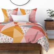 Sunset Modern Cheater Quilt 54" - Flowers