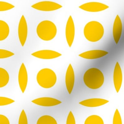 Geometric Pattern: Intersect Circle: White/Yellow