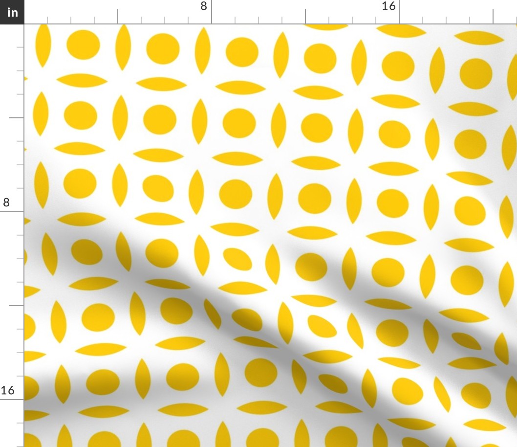  Geometric Pattern: Intersect Circle: White/Yellow