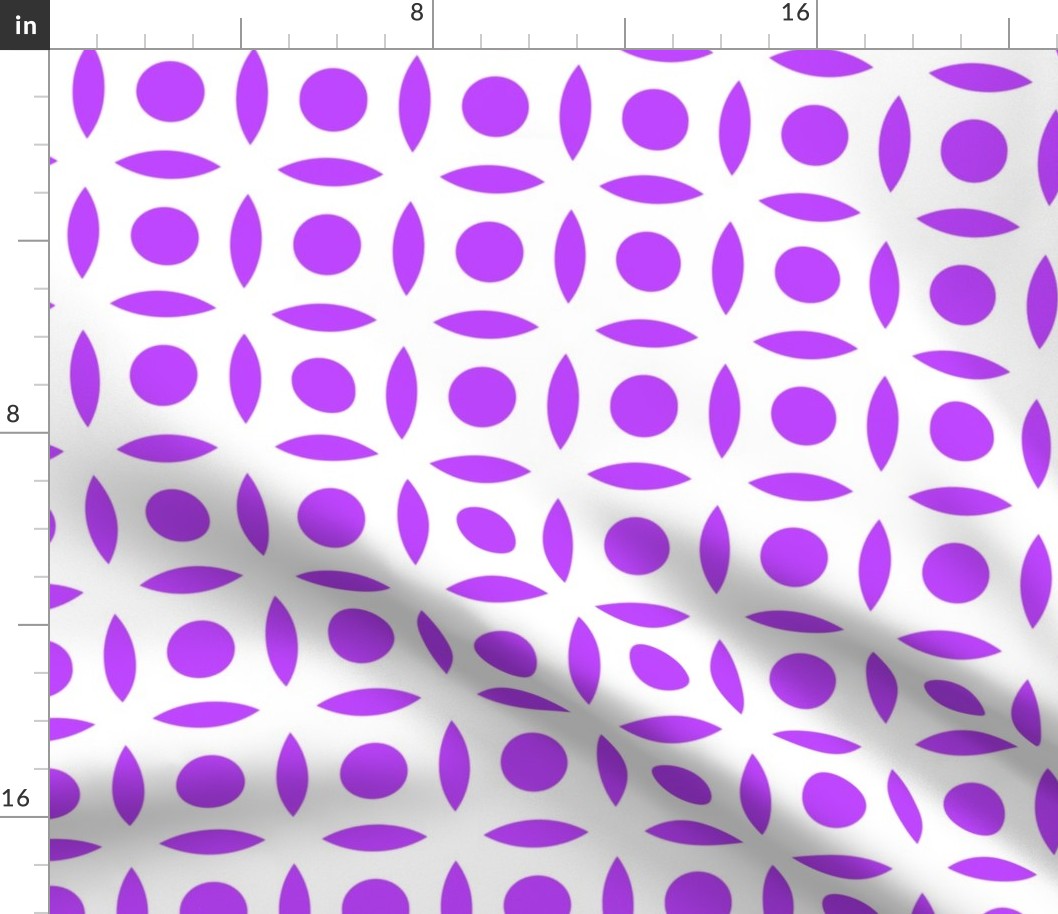  Geometric Pattern: Intersect Circle: White/Purple