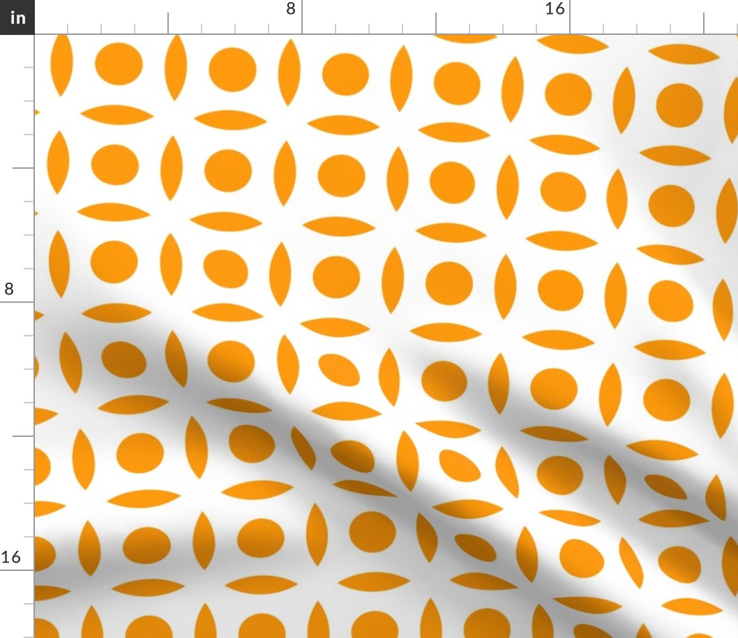 Geometric Pattern: Intersect Circle: White/Orange