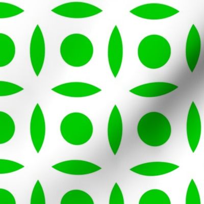  Geometric Pattern: Intersect Circle: White/Green