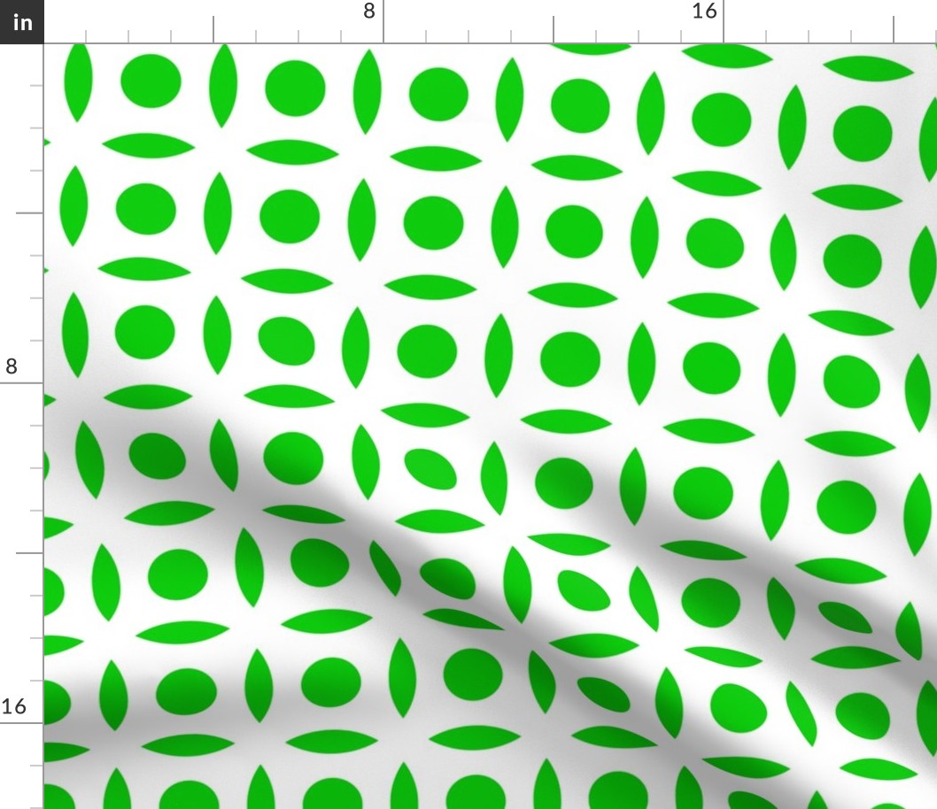  Geometric Pattern: Intersect Circle: White/Green