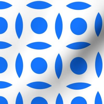  Geometric Pattern: Intersect Circle: White/Blue