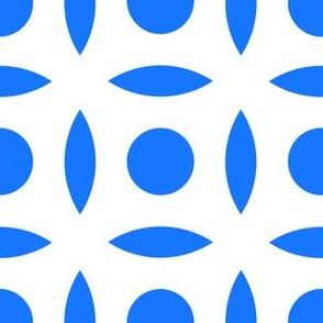 Geometric Pattern: Intersect Circle: White/Blue