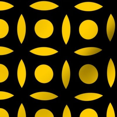 Geometric Pattern: Intersect Circle: Black/Yellow