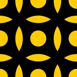 Geometric Pattern: Intersect Circle: Black/Yellow