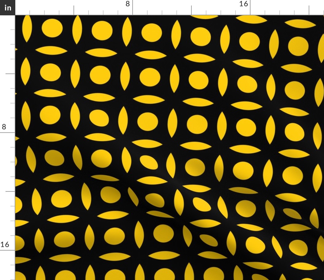 Geometric Pattern: Intersect Circle: Black/Yellow