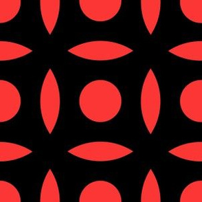 Geometric Pattern: Intersect Circle: Black/Red