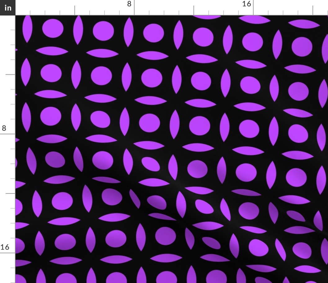 Geometric Pattern: Intersect Circle: Black/Purple