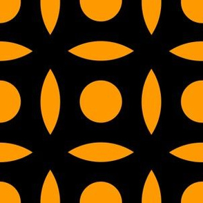 Geometric Pattern: Intersect Circle: Black/Orange