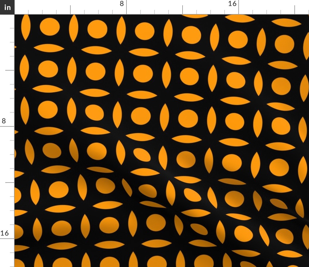 Geometric Pattern: Intersect Circle: Black/Orange