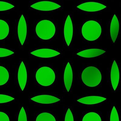 Geometric Pattern: Intersect Circle: Black/Green