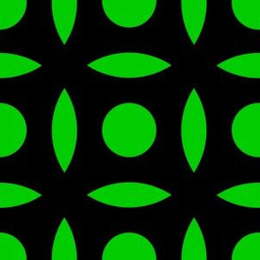 Geometric Pattern: Intersect Circle: Black/Green