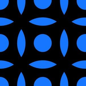 Geometric Pattern: Intersect Circle: Black/Blue