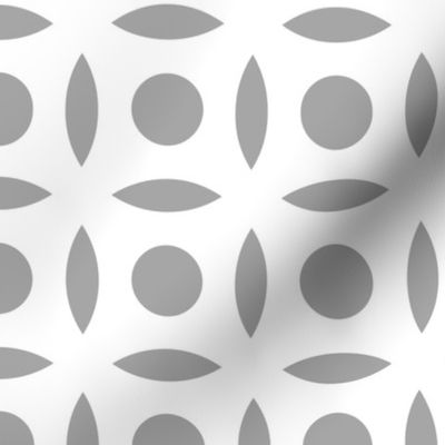 Geometric Pattern: Intersect Circle: White/Silver