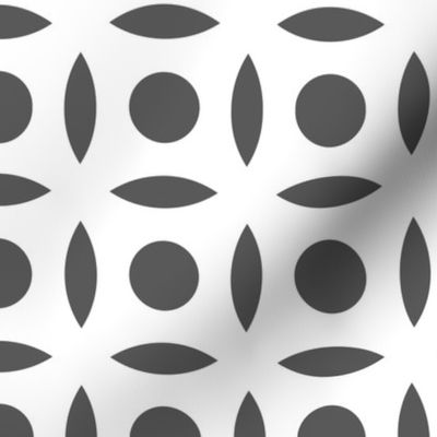 Geometric Pattern: Intersect Circle: White/Granite
