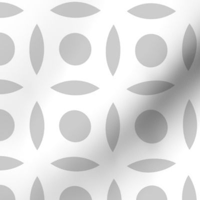Geometric Pattern: Intersect Circle: White/Ash