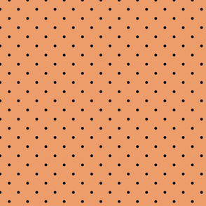 apricot swiss dots // black