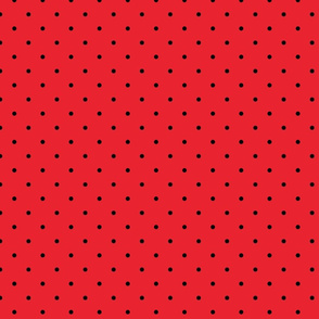 red swiss dots // black
