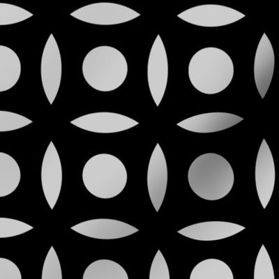 Geometric Pattern: Intersect Circle: Black/Ash