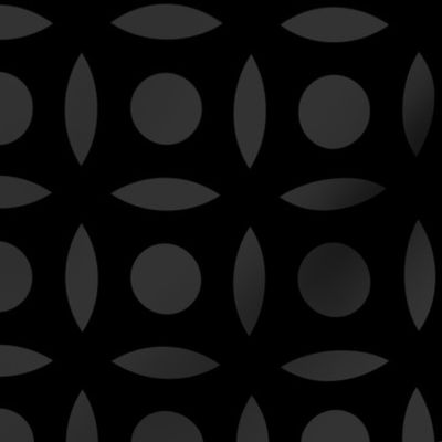 Geometric Pattern: Intersect Circle: Black/Charcoal