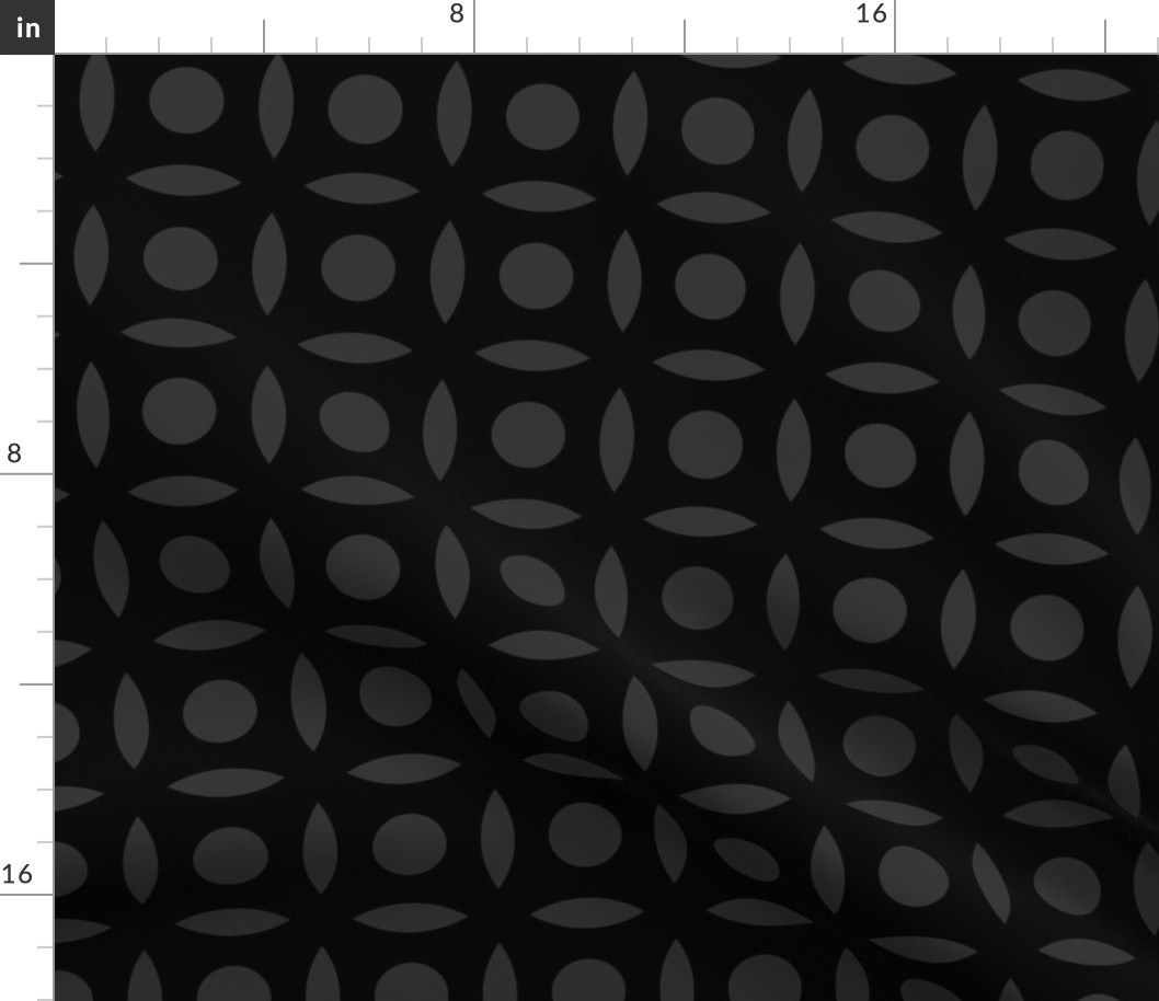 Geometric Pattern: Intersect Circle: Black/Charcoal