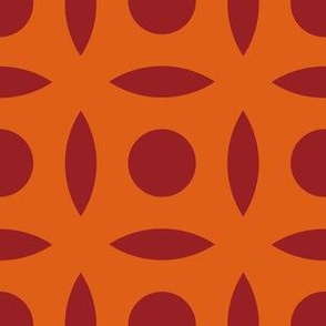 Geometric Pattern: Intersect Circle: Blood Orange