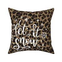 Let It Snow Leopard 18 inch square