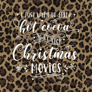 Cocoa and Christmas Movies 18 inch square leopard