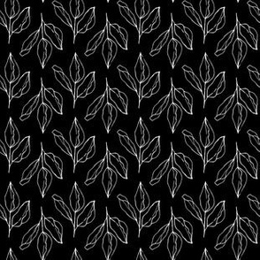 Line Art Leaves in Black and White