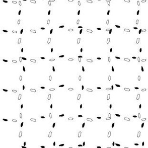 Black and White Checkered in Dots on White Background