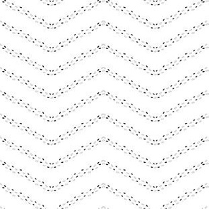 Black and White Zig Zag Stripes with Dots on White Background