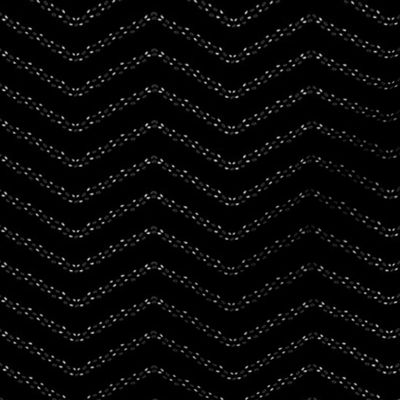 Black and White Zig Zag Stripes with Dots on Black Background