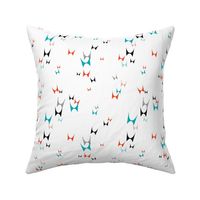 Brasilia Butterflies - White Aqua Red Black