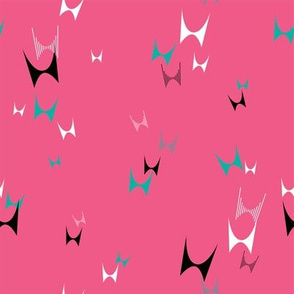 Brasilia Butterflies - Pink Aqua Black