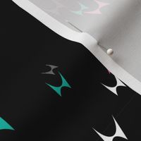 Brasilia Butterflies - Black Aqua Pink