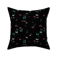 Brasilia Butterflies - Black Aqua Pink