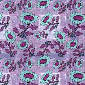 Sunflower Hand Drawn Plaid 2 pink mint