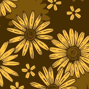 Summer Daisies brown extra large