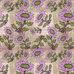 Sunflower Hand Drawn Plaid 2 pink green