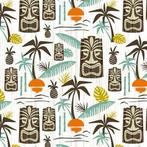 Island Tiki - White - Orange Sunset Medium Scale