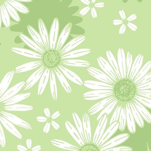 Summer Daisies - green - extra large