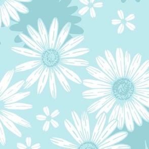 Summer Daisies blue extra large