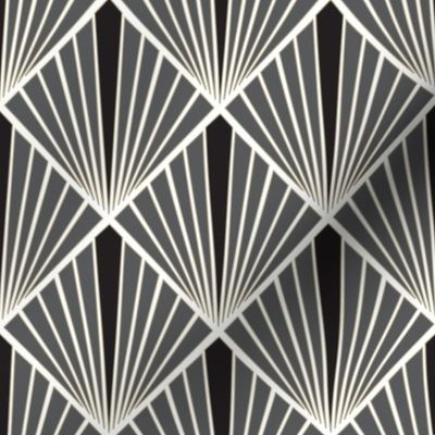 Art Deco Fans - Black & White