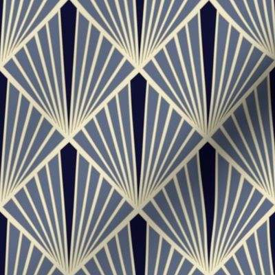 Art Deco Fans - Indigo