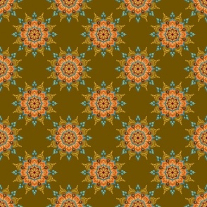 Mandala2 Gold on Olive S