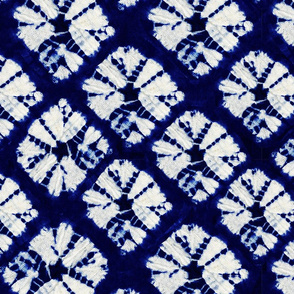 IndigoTie Dye Shibori Batik Diamond  - Blue