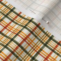 (extra small scale) Fall Plaid - Watercolor - thanksgiving - orange & green - LAD19BS