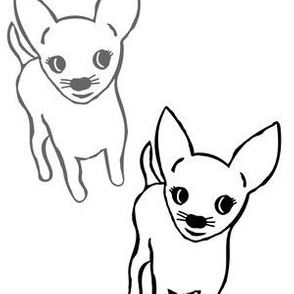 Chihuahua chihuahuas monochrome outline (large)